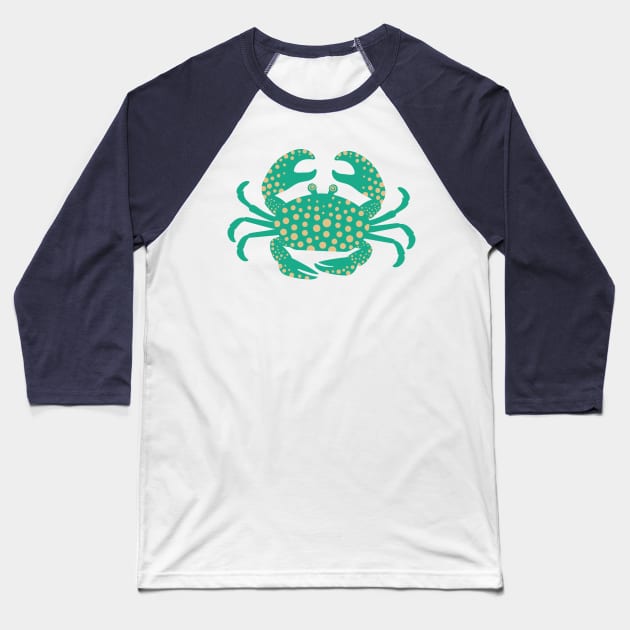 KING CRAB Coastal Ocean Undersea Beach Sea Crustacean Summer Green - UnBlink Studio by Jackie Tahara Baseball T-Shirt by UnBlink Studio by Jackie Tahara